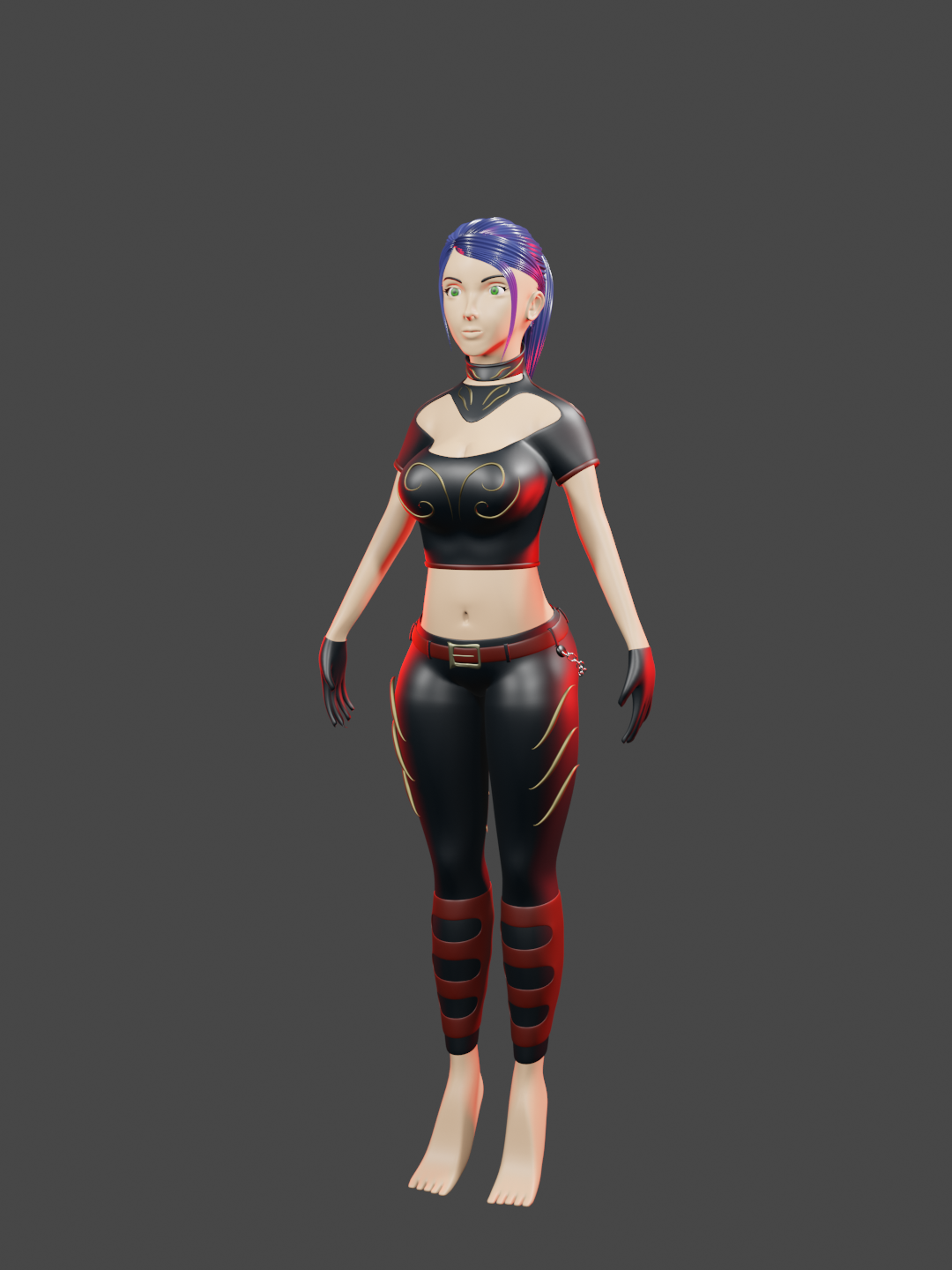 3D female character model